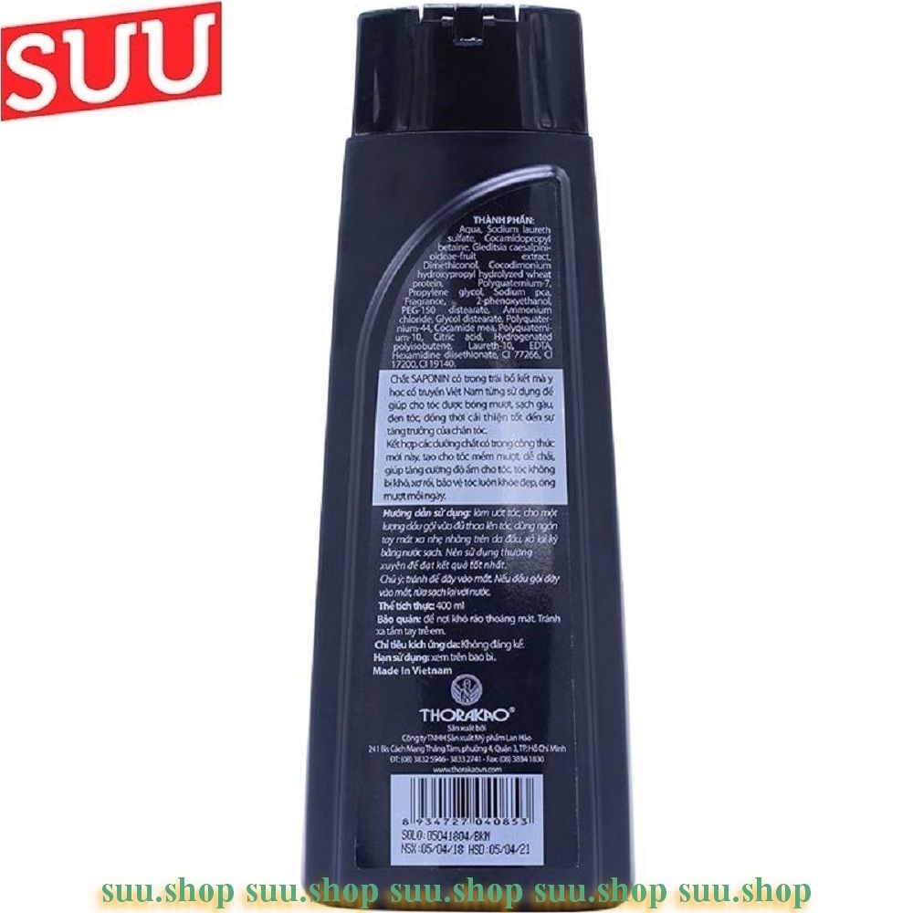 Dầu gội,xả Thorakao Bồ kết 400ml 2in1