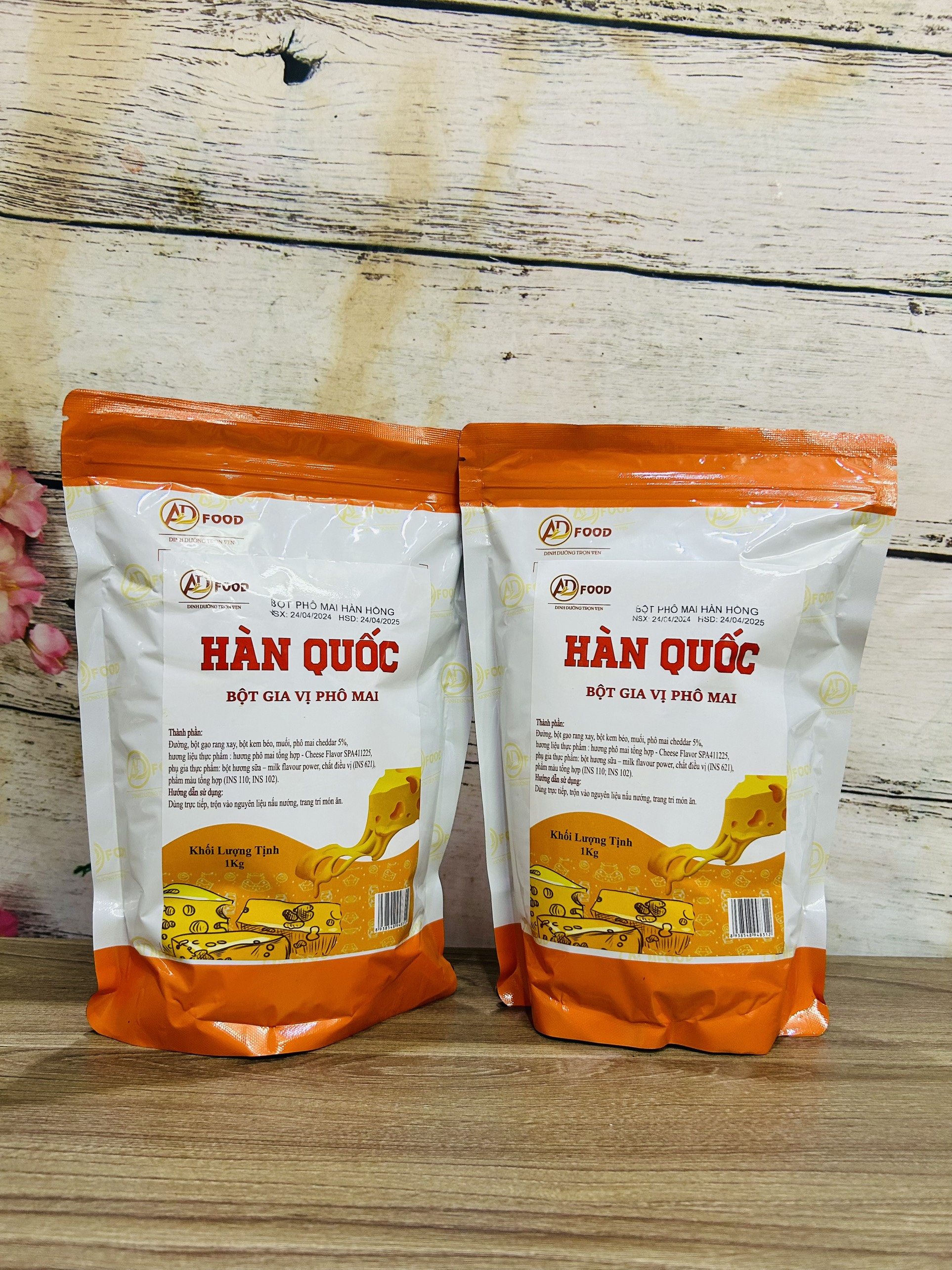 100g Bột phô mai Hàn Quốc màu hồng/màu vàng nhạt dùng thử siêu tiện lợi, lắc khoai tây, bánh gạo,...