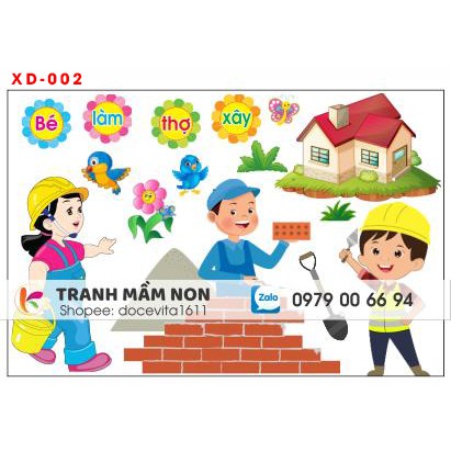 Decal mầm non-GÓC XÂY DỰNG 002 | Lazada.vn