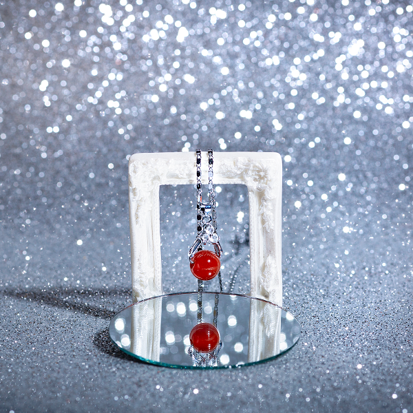 Dây chuyền mặt đá Ruby tổng hợp, thiết kế châu âu,