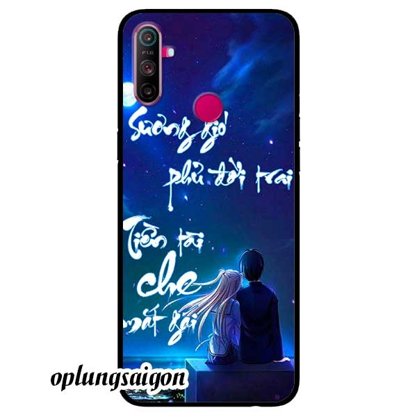 [HCM]Ốp Cường Lực Dẻo Đen Dành Cho Realme C3 Mẫu Thư Pháp Sương Gió