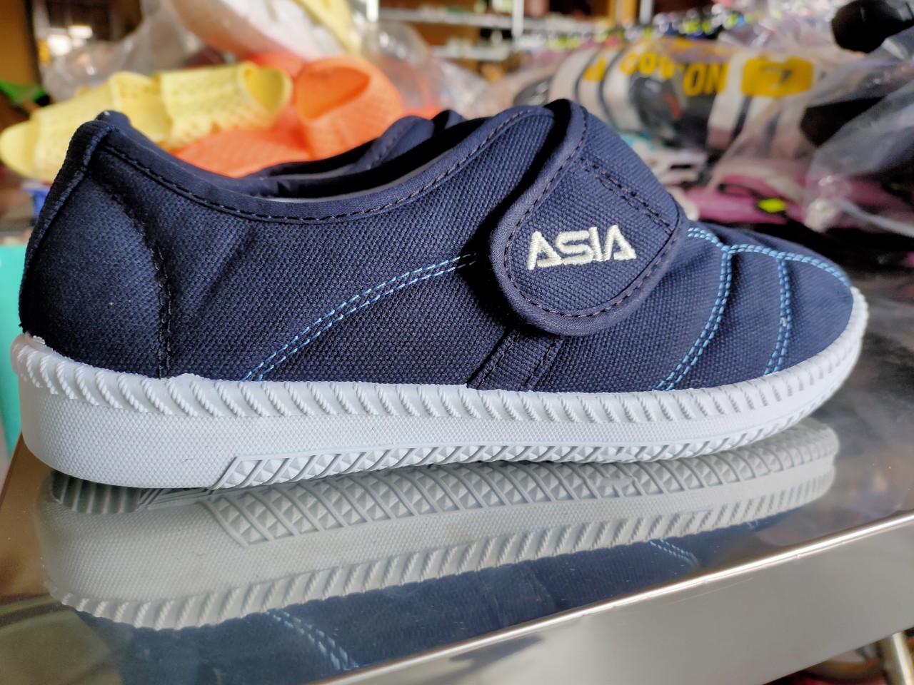Giày Bata Asia xanh đen dán nam nữ