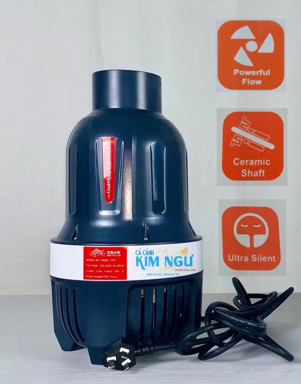Máy Bơm Đứng Tạt Hồ Cá Koi BAOYU BY 16000 (70W)