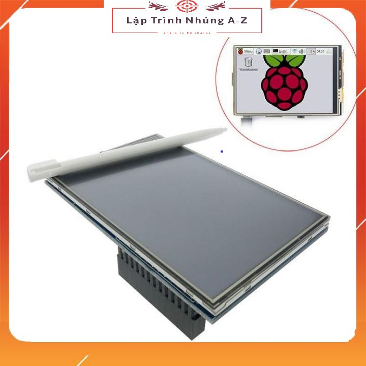 [Lập Trình Nhúng A-Z][G45] Màn Hình Cảm Ứng LCD TFT 3.5 + Bút Cảm Ứng Raspberry Pi 2 Pi 3 (Có Vỏ Mica)