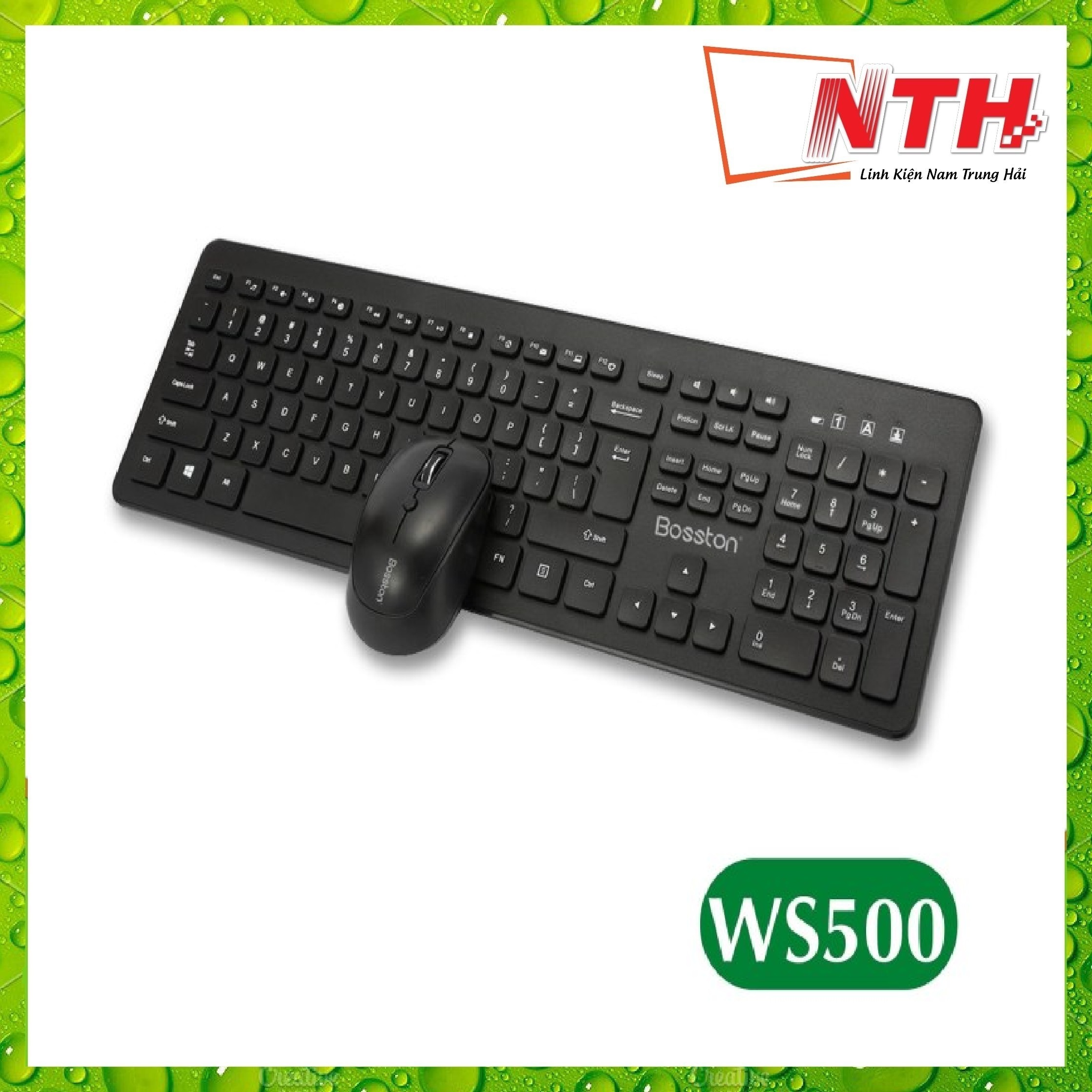 [HCM]Combo Phím chuột không dây Bosston WS 500