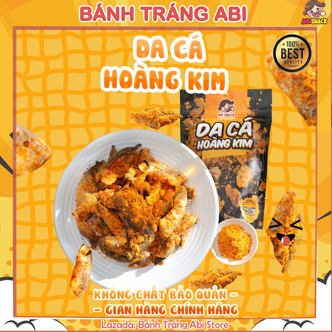 Siêu Phẩm Da Cá lắc sốt trứng muối hoàng kim gói 90g-ABI SNACK-Độc Quyền Ăn Vặt