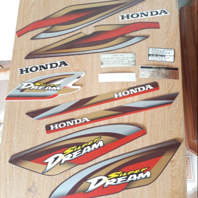 Bộ tem decal xe super dream việt 2003- 2004 3 lớp