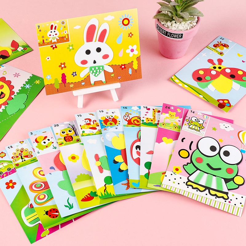 Tranh dán xốp 3D xé dán cho bé 17*12cm BQSHOP
