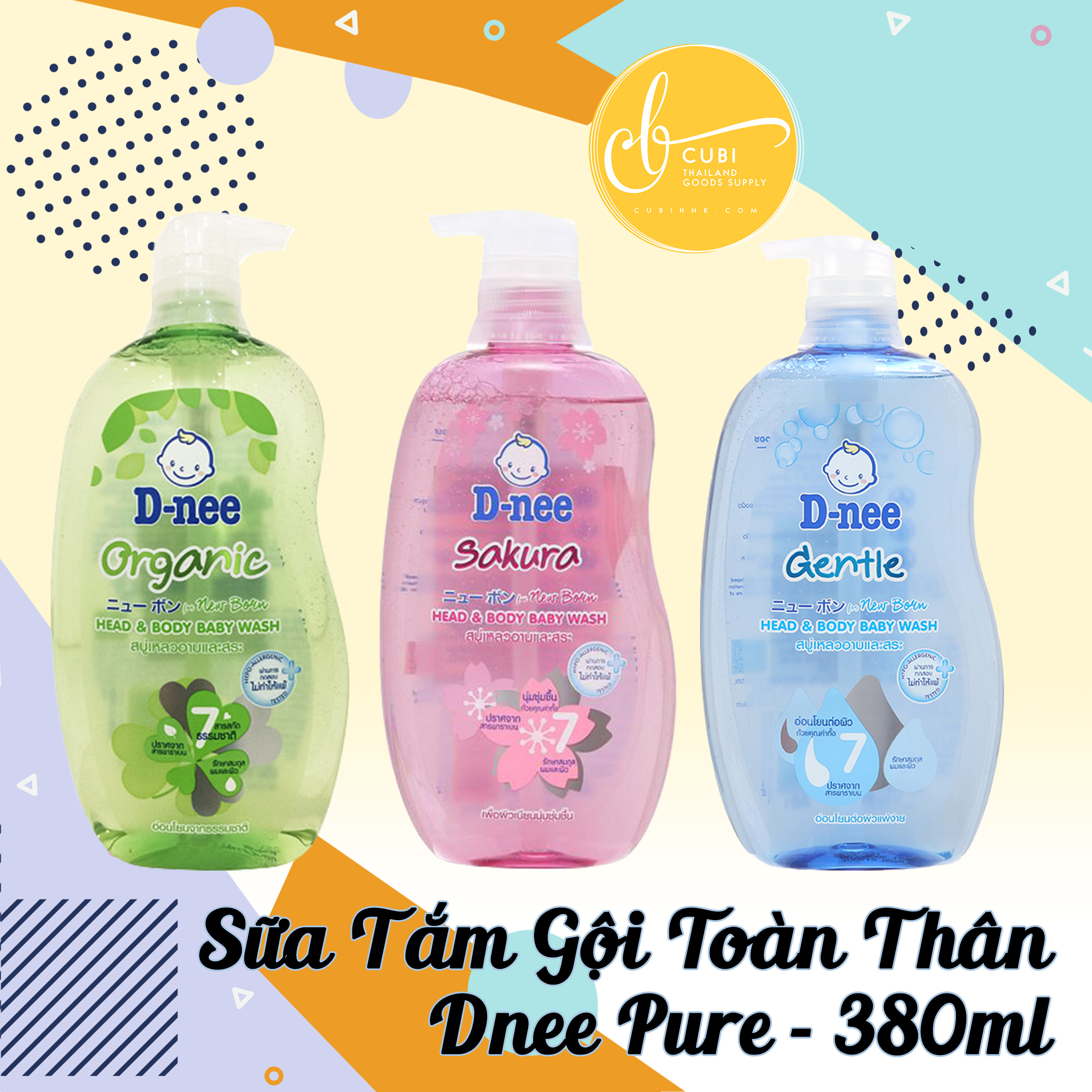 Sữa Tắm Gội Trẻ Em D-nee Pure Thái Lan 380ML