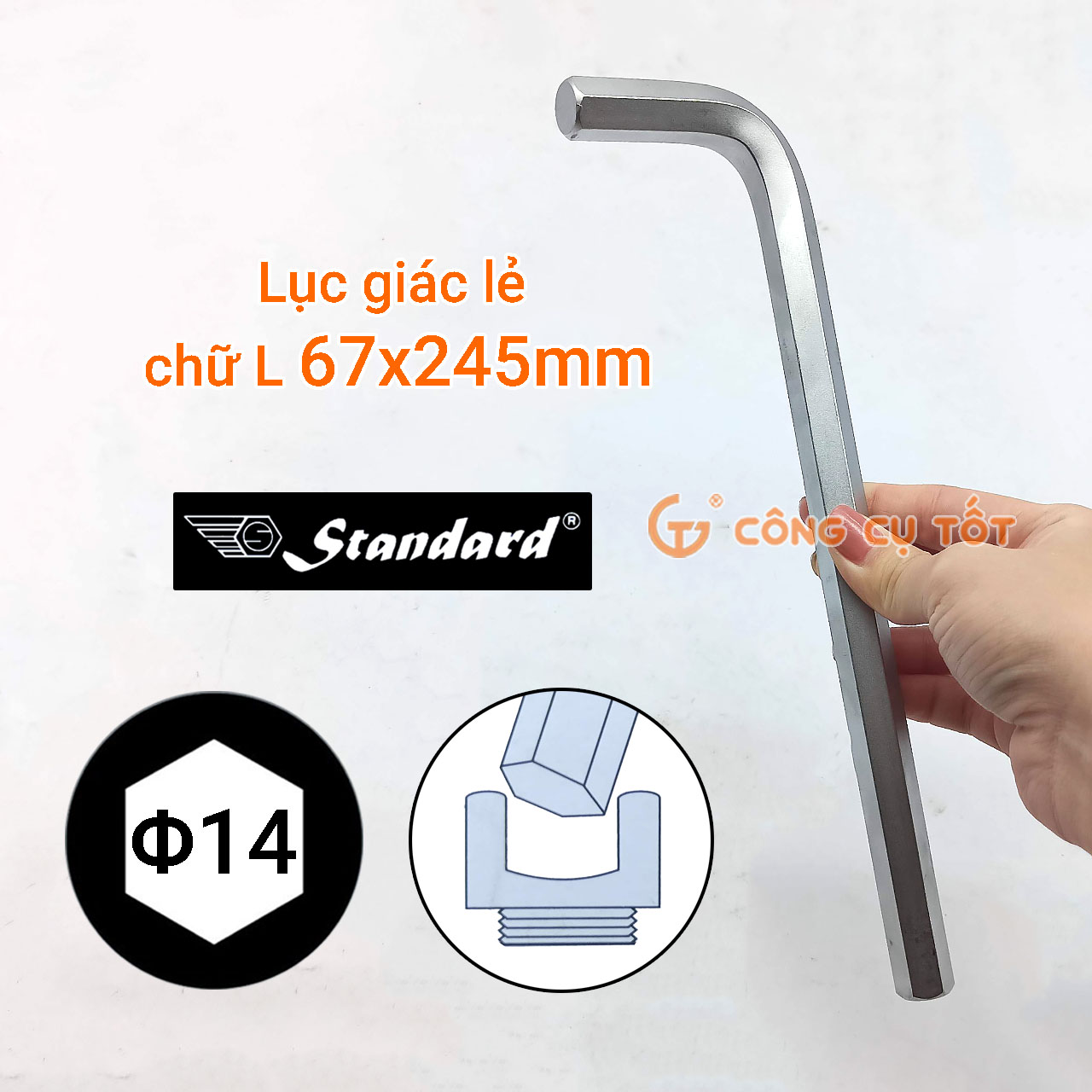 Lục giác lẻ Standard chữ L  12 - 19 mm