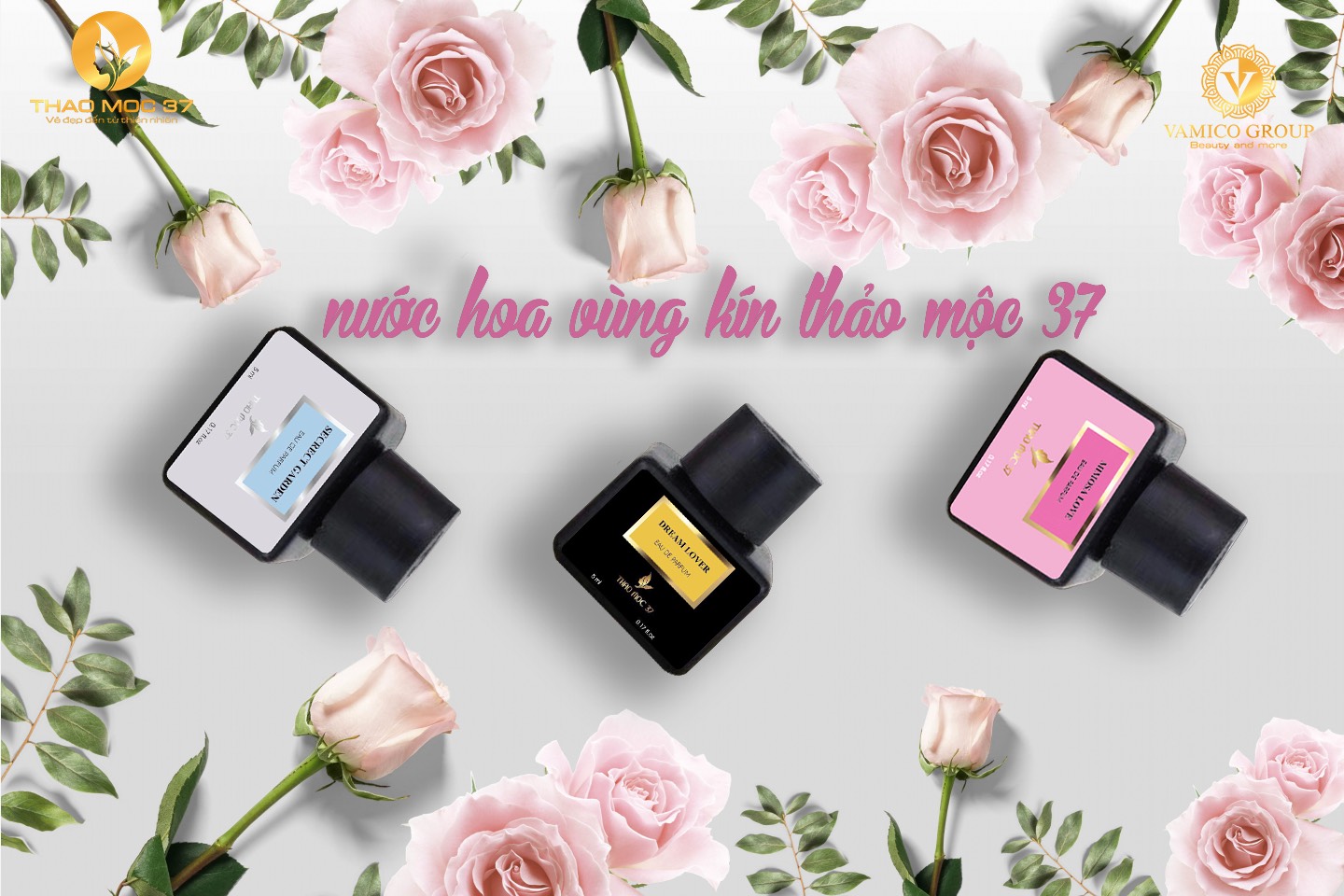 2 Lọ Nước Hoa Vùng Kín Thảo Mộc 37 ( lọ màu đen + lọ màu hồng)