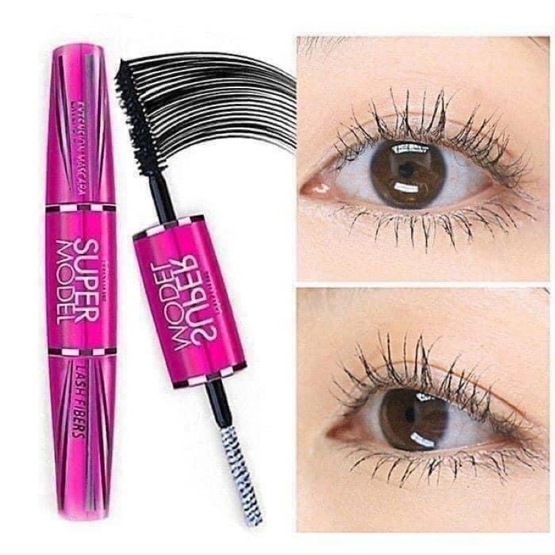 Mascara Đa Năng 2 Đầu Mistine Super Model Miracle Lash Black Mascara