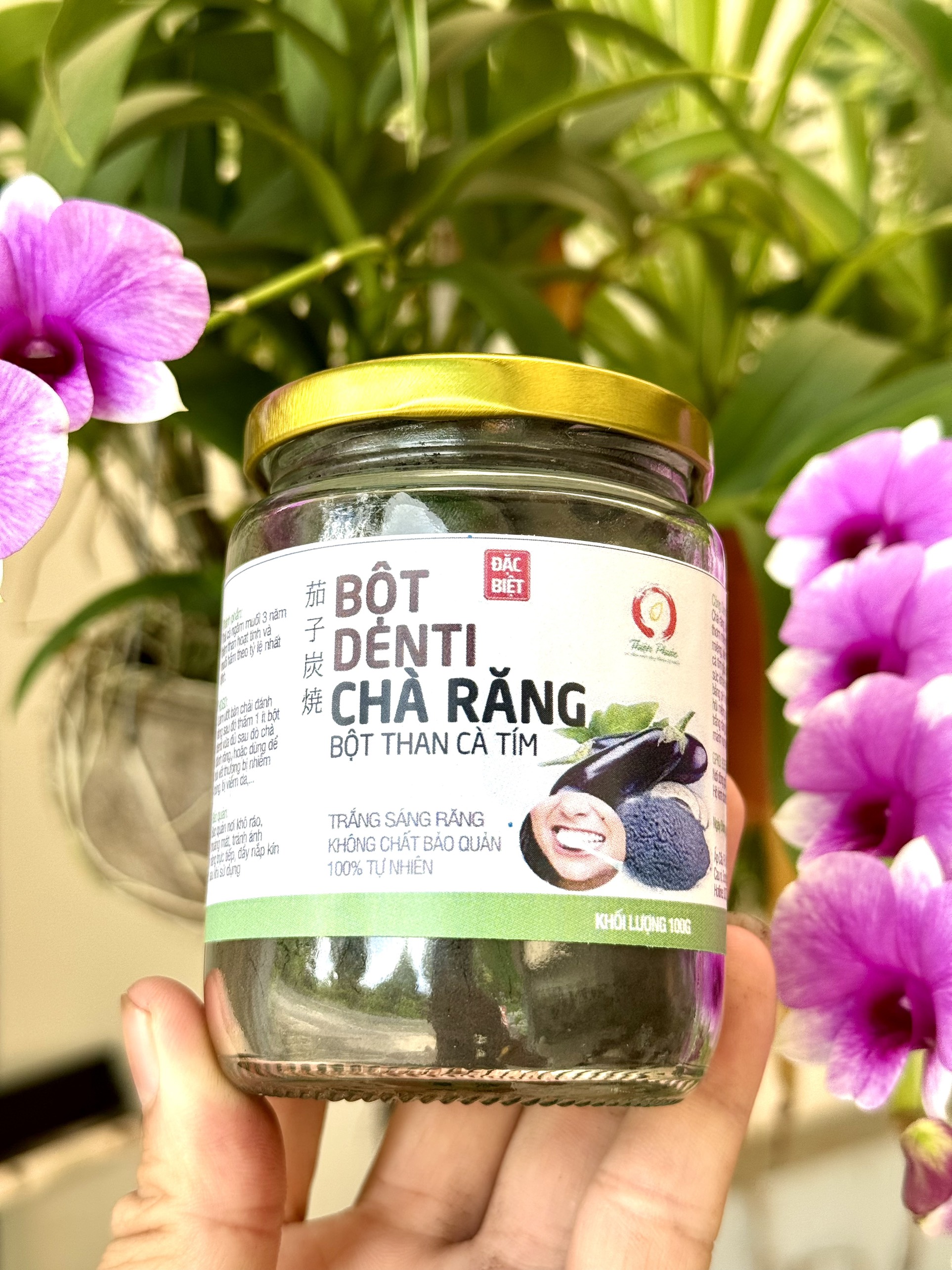 Bột Denti Chà Răng - Denti đánh răng - bột than cà tím (100gr)