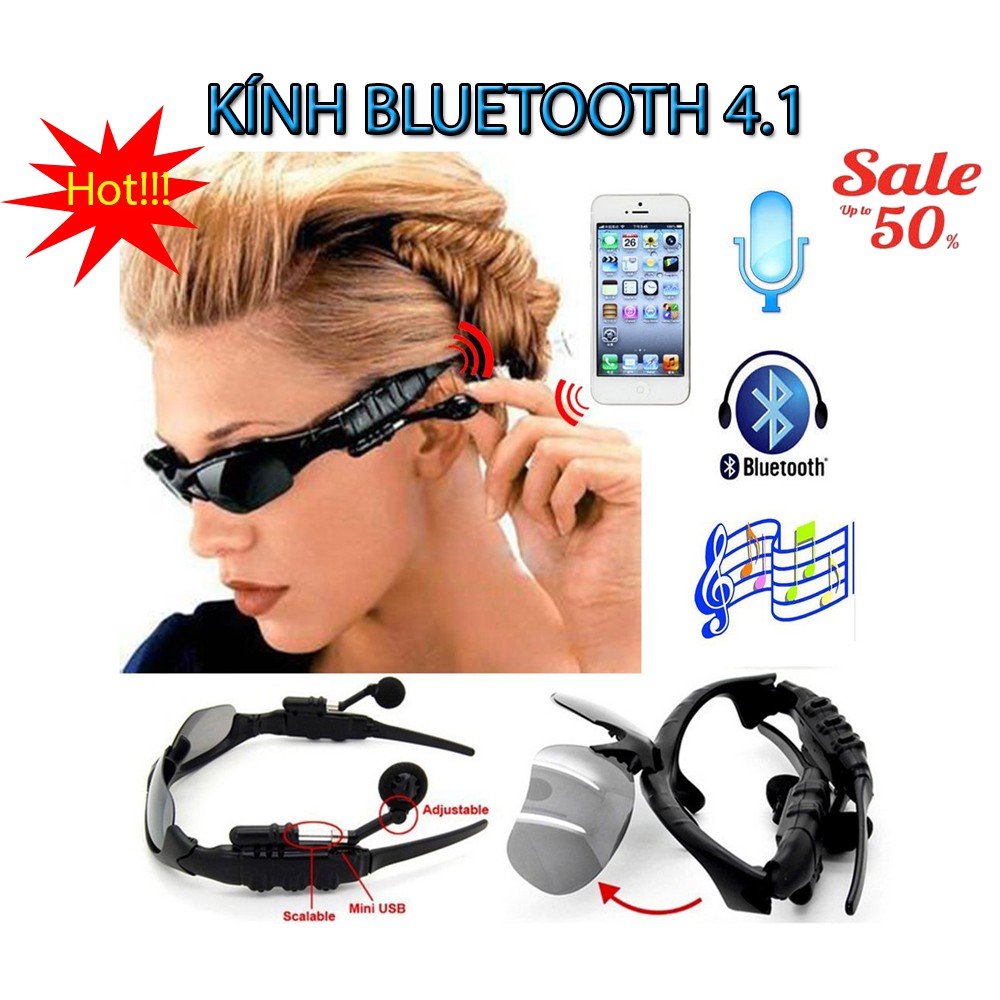 [Rẻ Vô Địch] Kính Mắt Thông Minh 5.0 Kèm Tai Nghe Bluetooth Cao Cấp, Bảo Hành 3 Tháng
