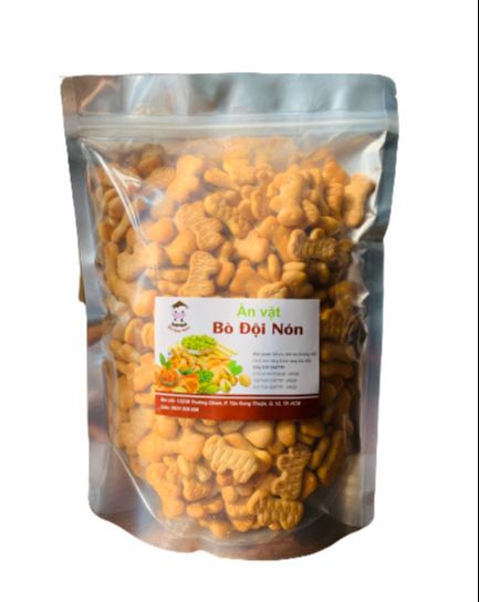500GR [ TÚI ZIP] BÁNH QUY BƠ HÌNH THÚ THƠM NGON GIÒN TAN-BÒ ĐỘI NÓN