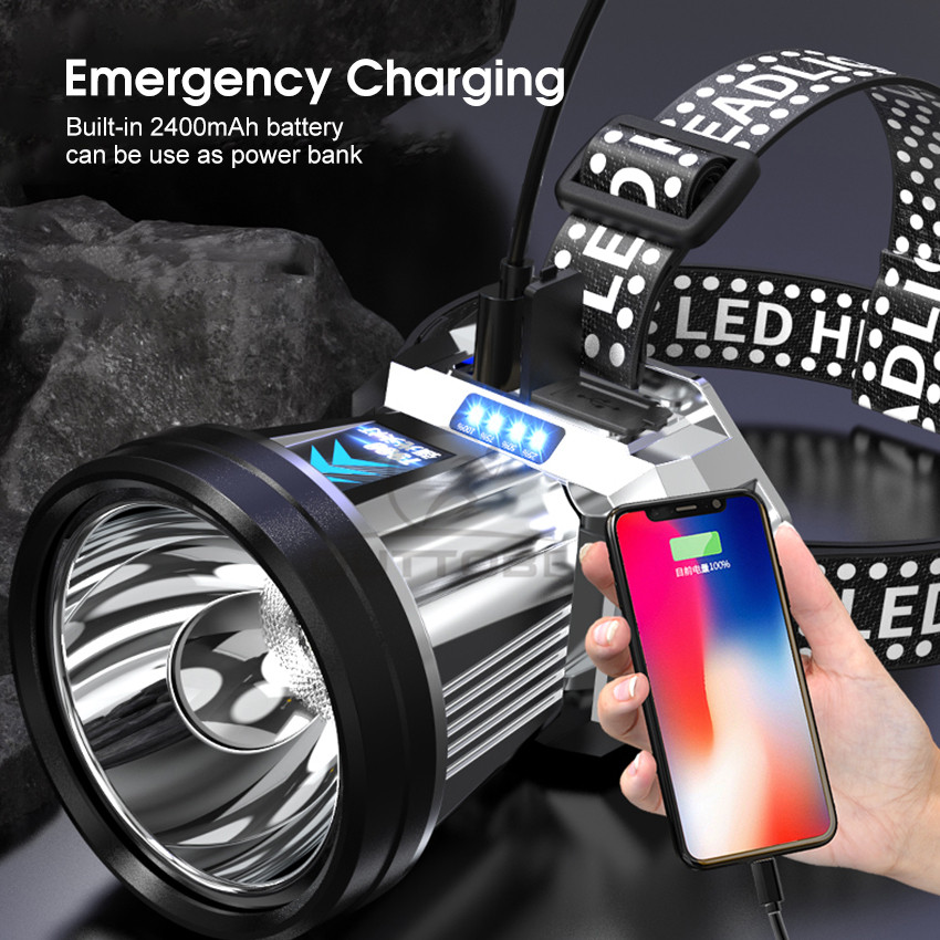 Đèn pha siêu sáng, pin siêu sáng, đèn pha 5000 mét, đèn pha đèn pin, đèn pha led, đèn pha chiếu sáng tầm xa, đèn pha gắn trên đầu