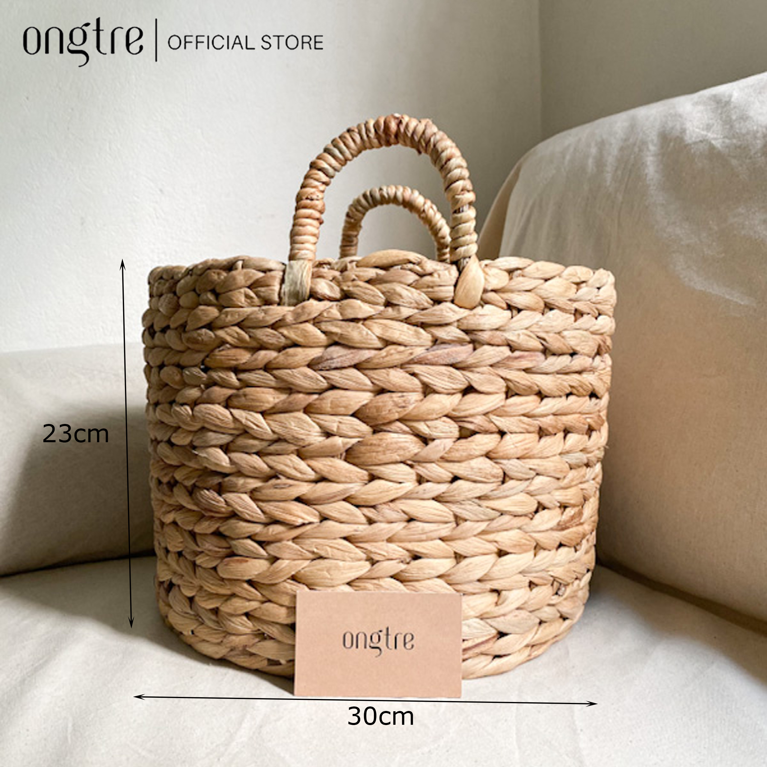 Giỏ lục bình tròn có tay cầm đủ size  ongtre® (Vietnam)