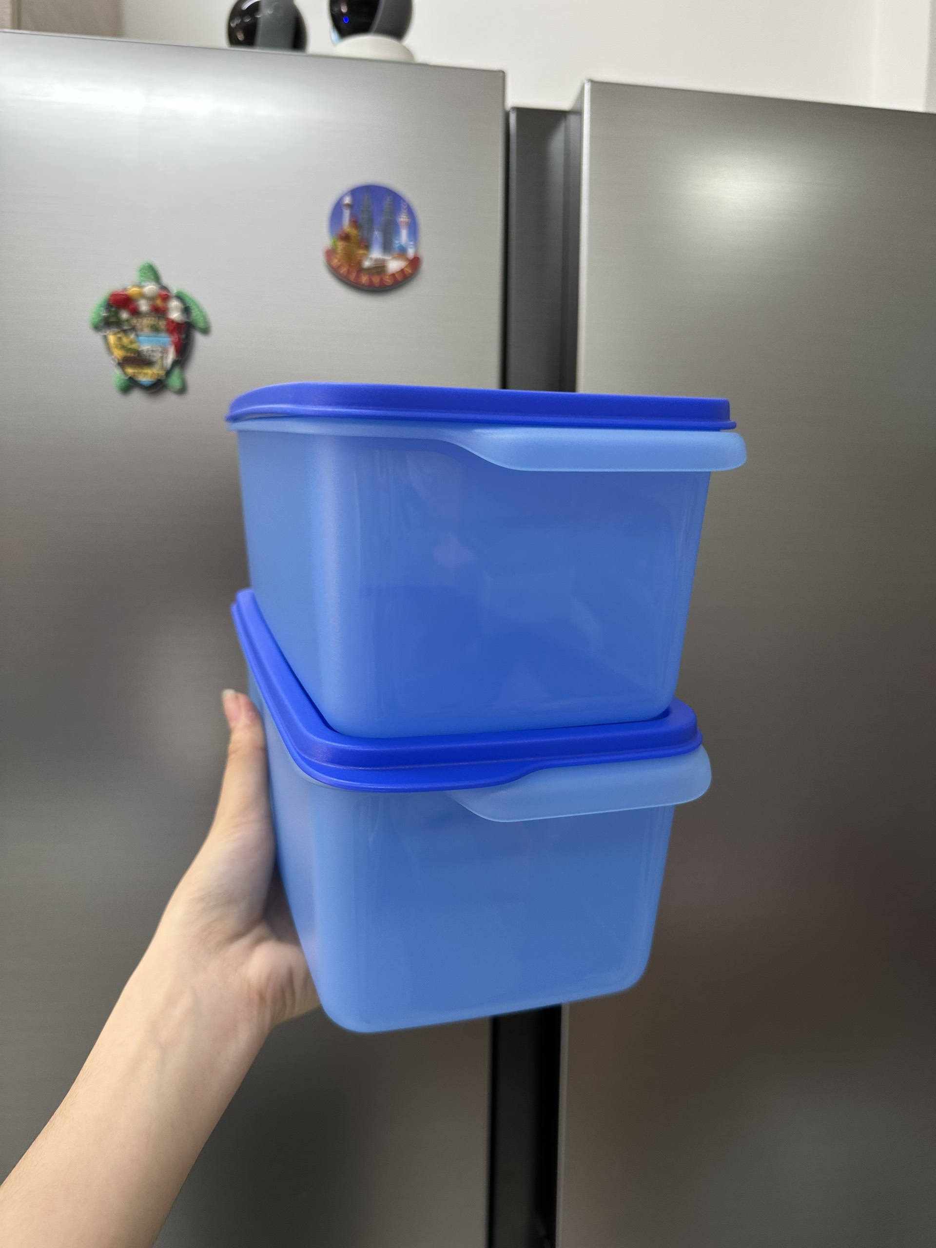 Bộ hộp one touch 750ml TUPPERWARE, nắp 1 nhấn kín khí, kín mùi, giữ thực phẩm lâu