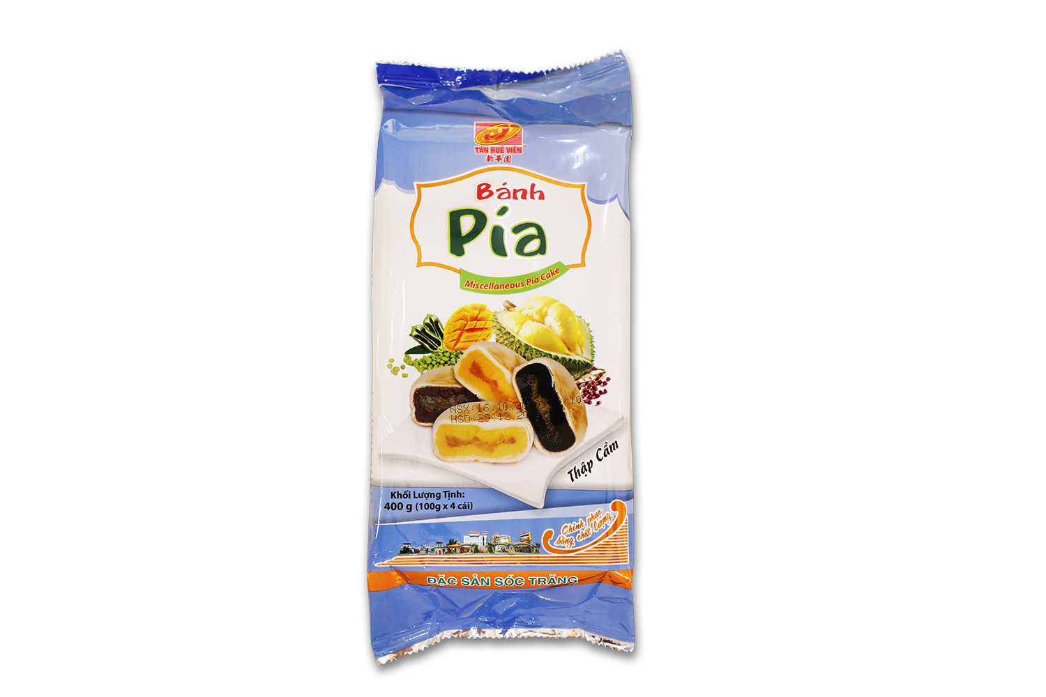 BÁNH PÍA CHAY THẬP CẨM (400g x túi ) Tân Huê Viên