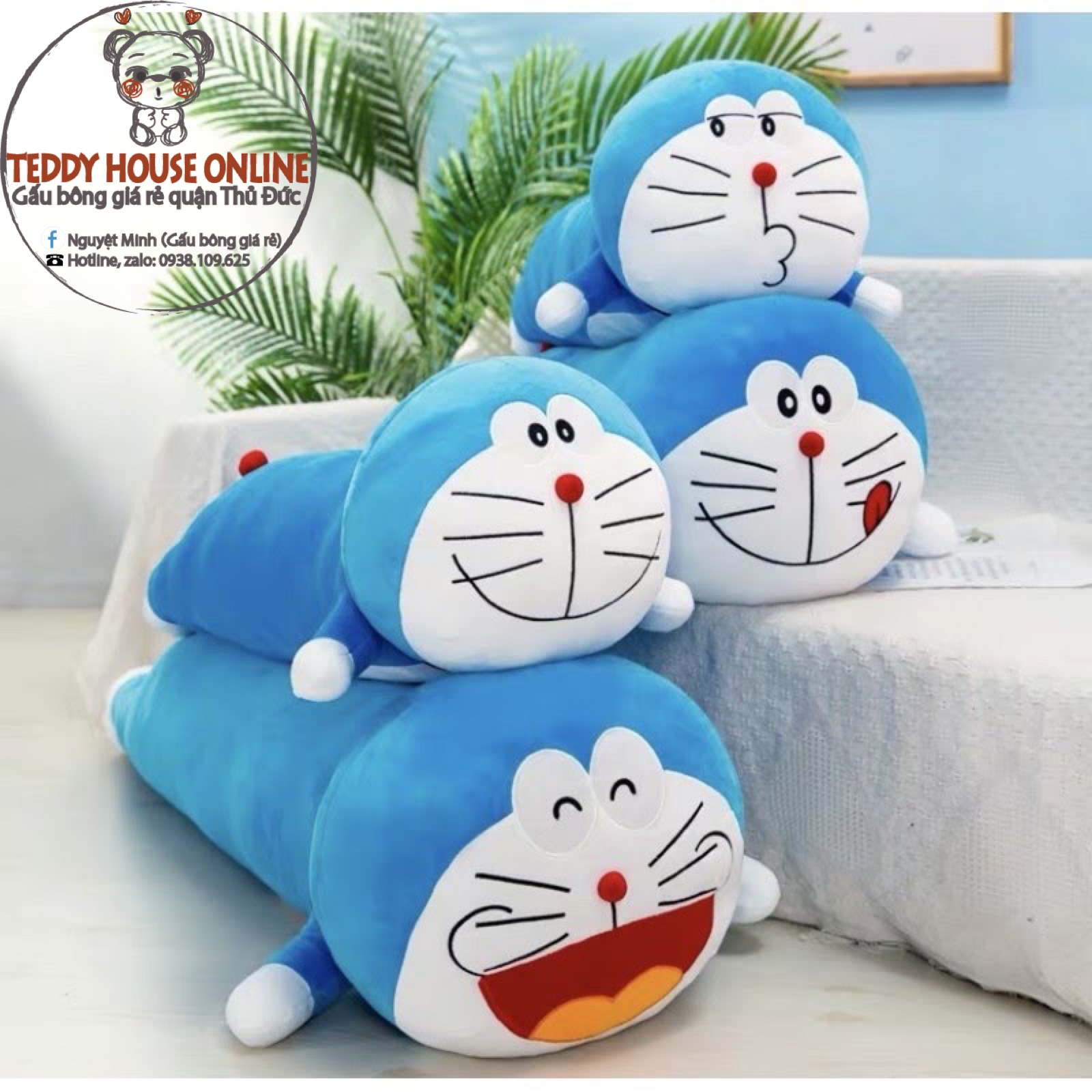 Gấu bông Đô Rê Mon dáng ôm 1m4