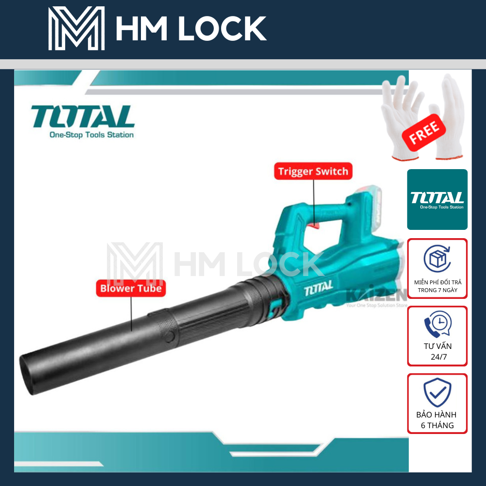 Combo máy thổi bụi dùng pin lithium 20v total - kèm 1 pin 2ah 1 sạc - hàng chính hãng - tabli203235