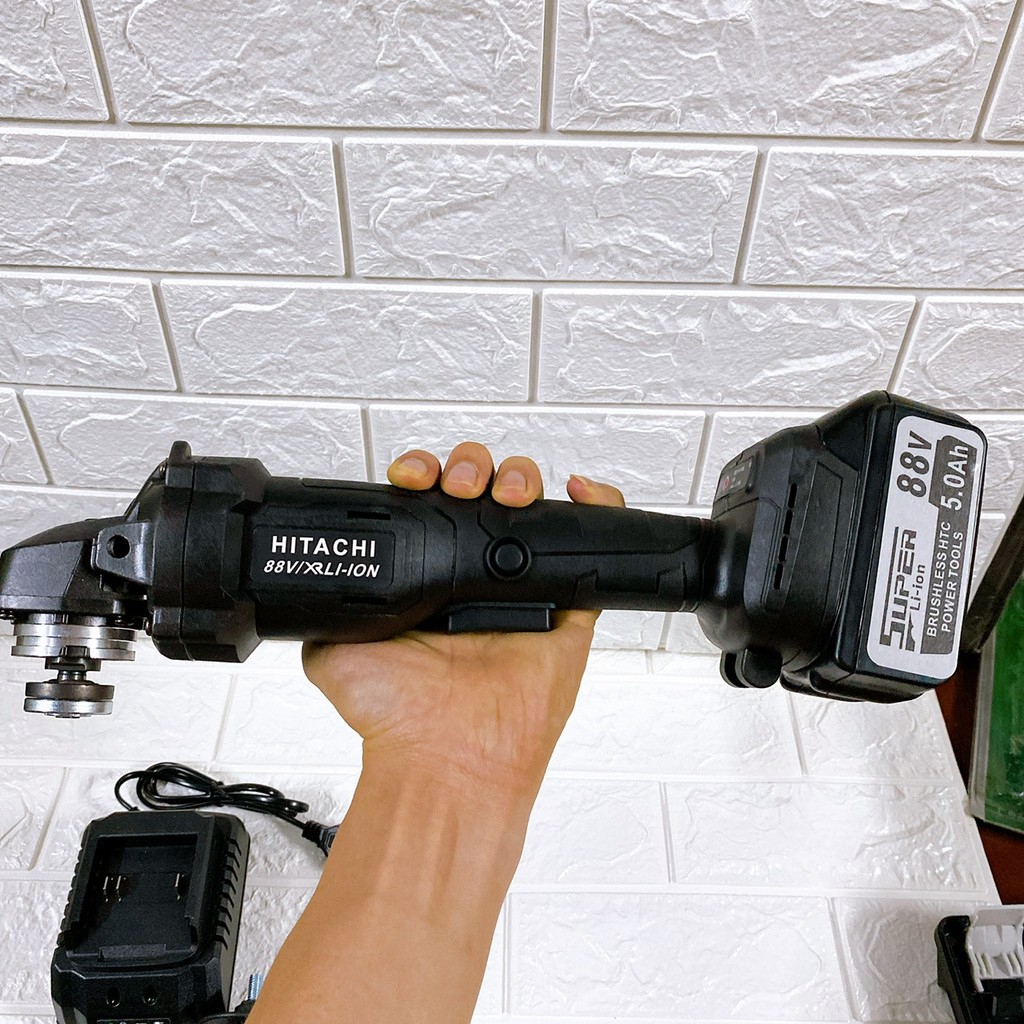 MÁY Mài Cắt HITACHI - không chổi than - Pin 10 cell