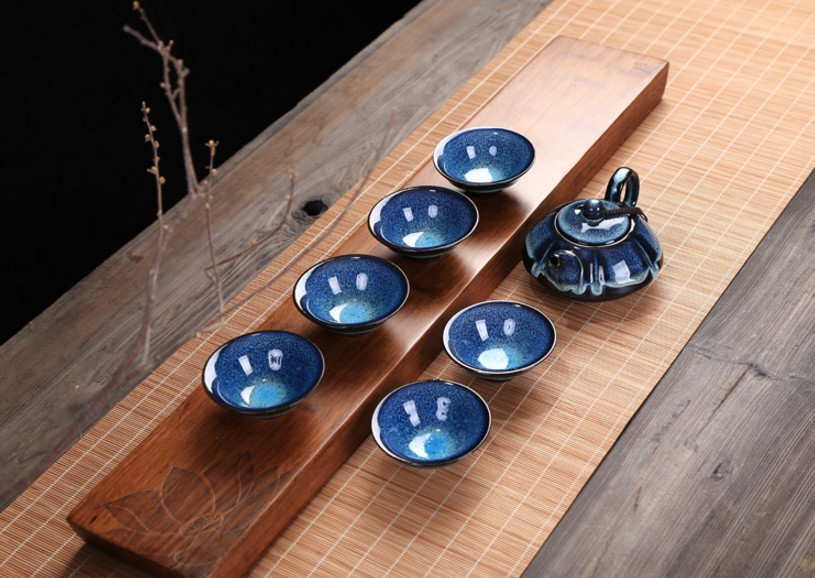 Bộ ấm bình pha Trà gốm sứ 1 bình 6 tách tráng men cao cấp