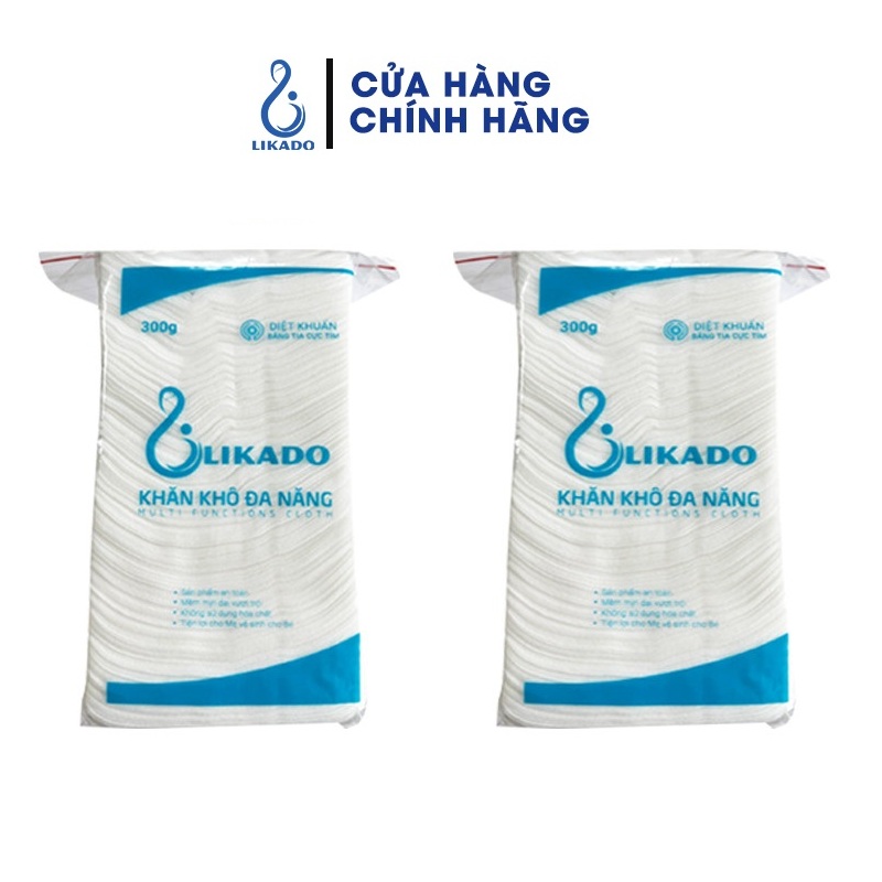Khăn khô đa năng cho bé likado 300g COMBO 5 BỊCH (gấp đôi)