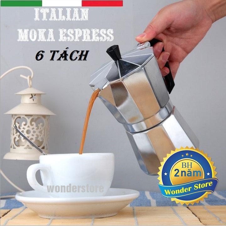 Bình pha cà phê Moka Top Stove phong cách Ý 6 tách