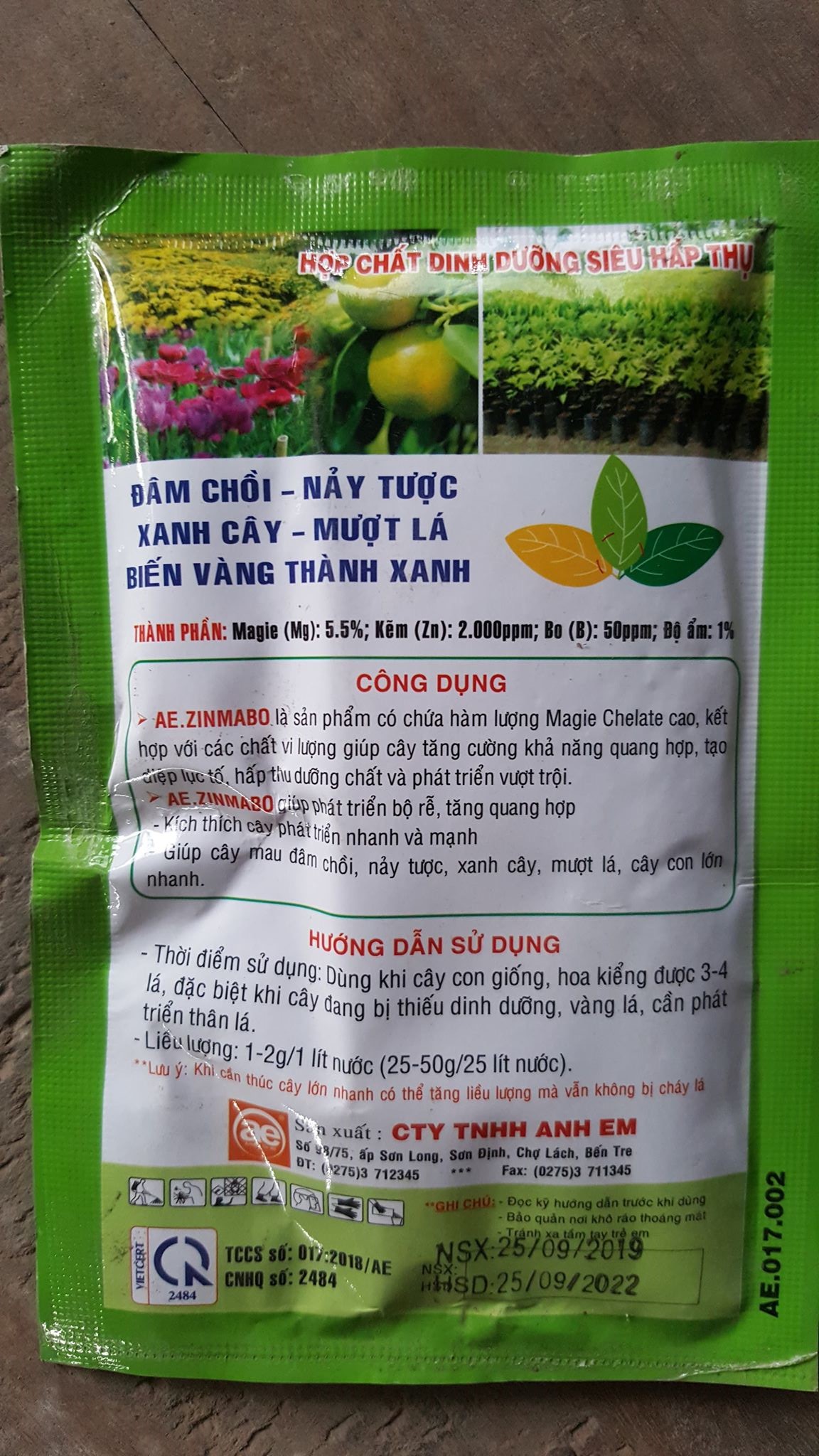 PHÂN BÓN VI LƯỢNG MANHE XANH - GÓI 100G