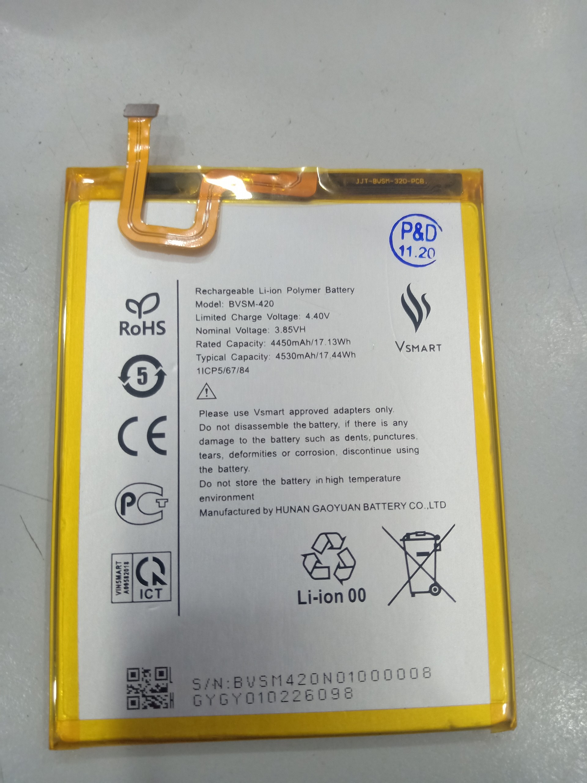 Pin Vsmart Joy 2+  Joy 2 Plus V420A  BVSM-420 4500mah