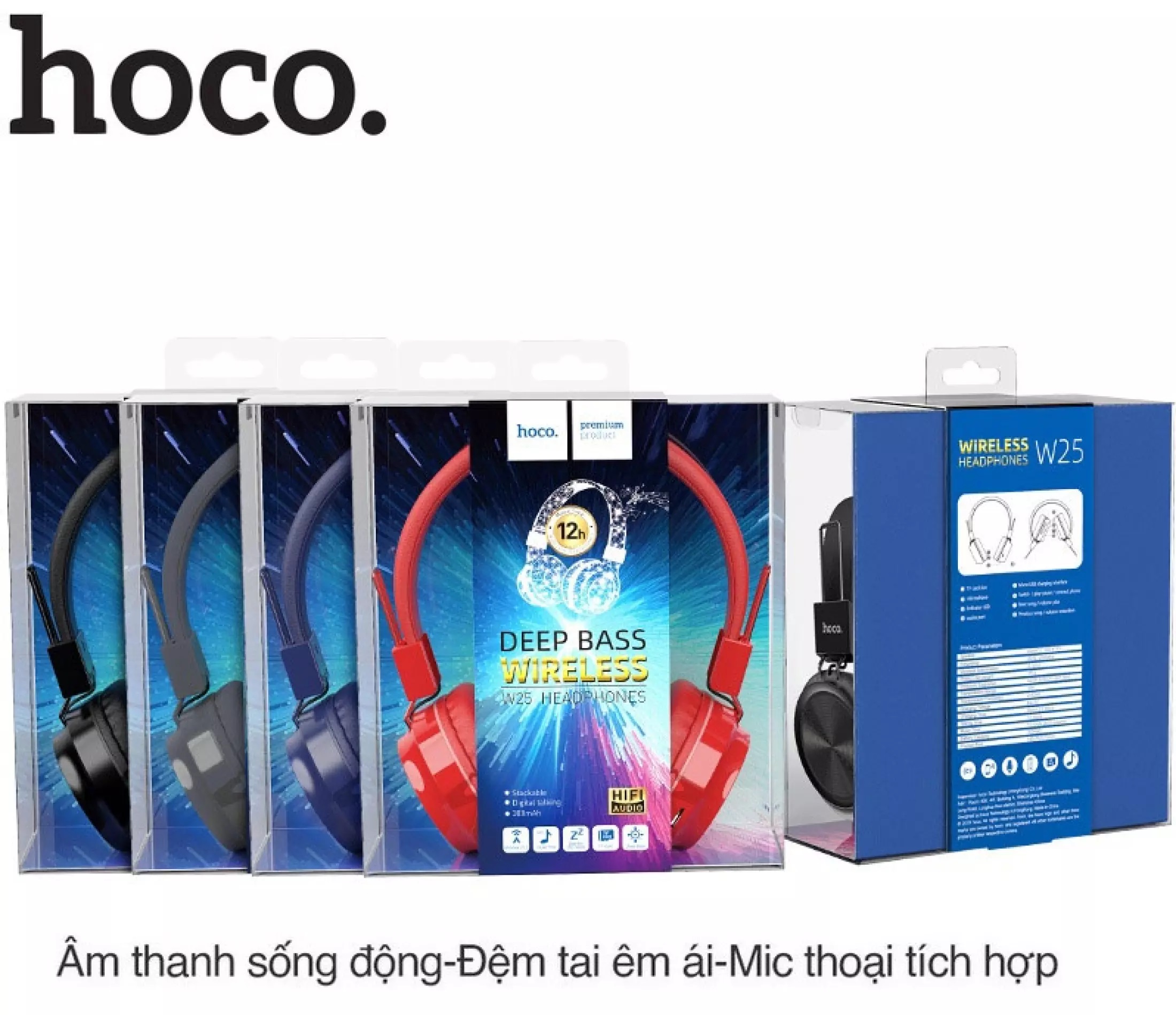 Tai nghe chụp tai không dây Hoco Model W25