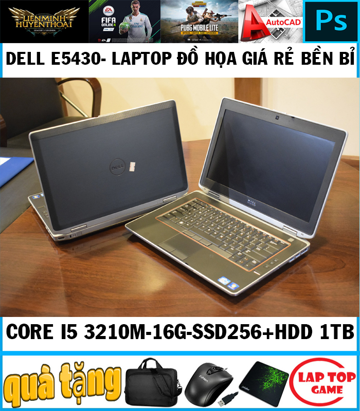 [Trả góp 0%]laptop đồ họa Dell Latitude E5430 core i5 3210 ram 16g ssd 256+hdd 1tb
