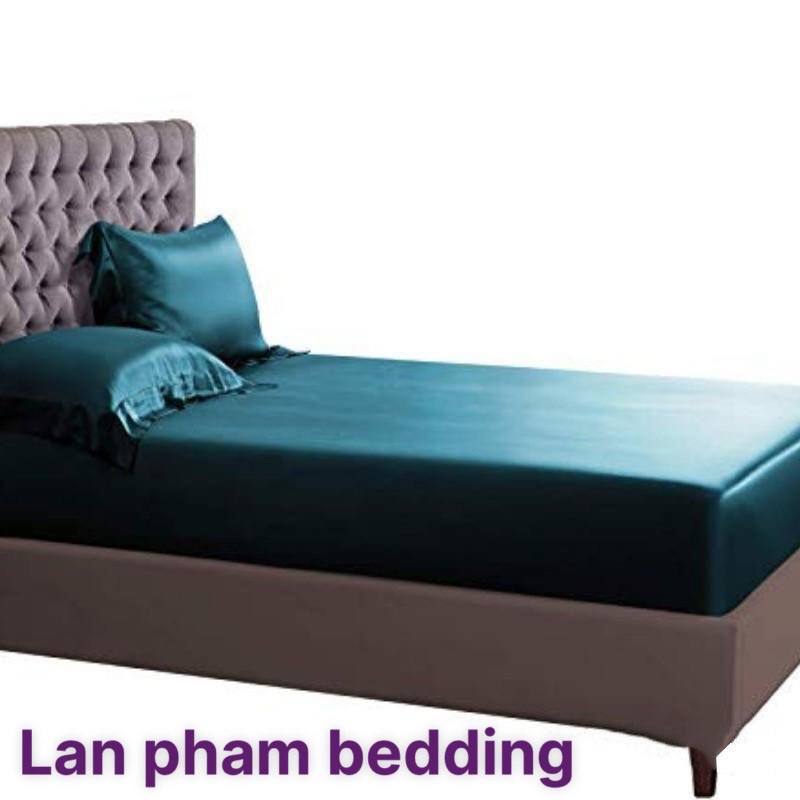 Drap Giường Ga Giường Lẻ Phi Lụa Lan Pham Bedding Mát Mịn - Xanh Cổ Vịt