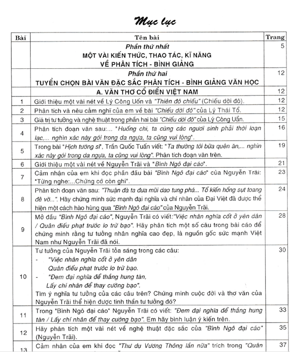 BÌNH GIẢNG THƠ VĂN LỚP 8