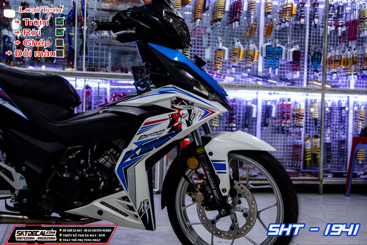 tem rời winner 150 xanh trắng king drag