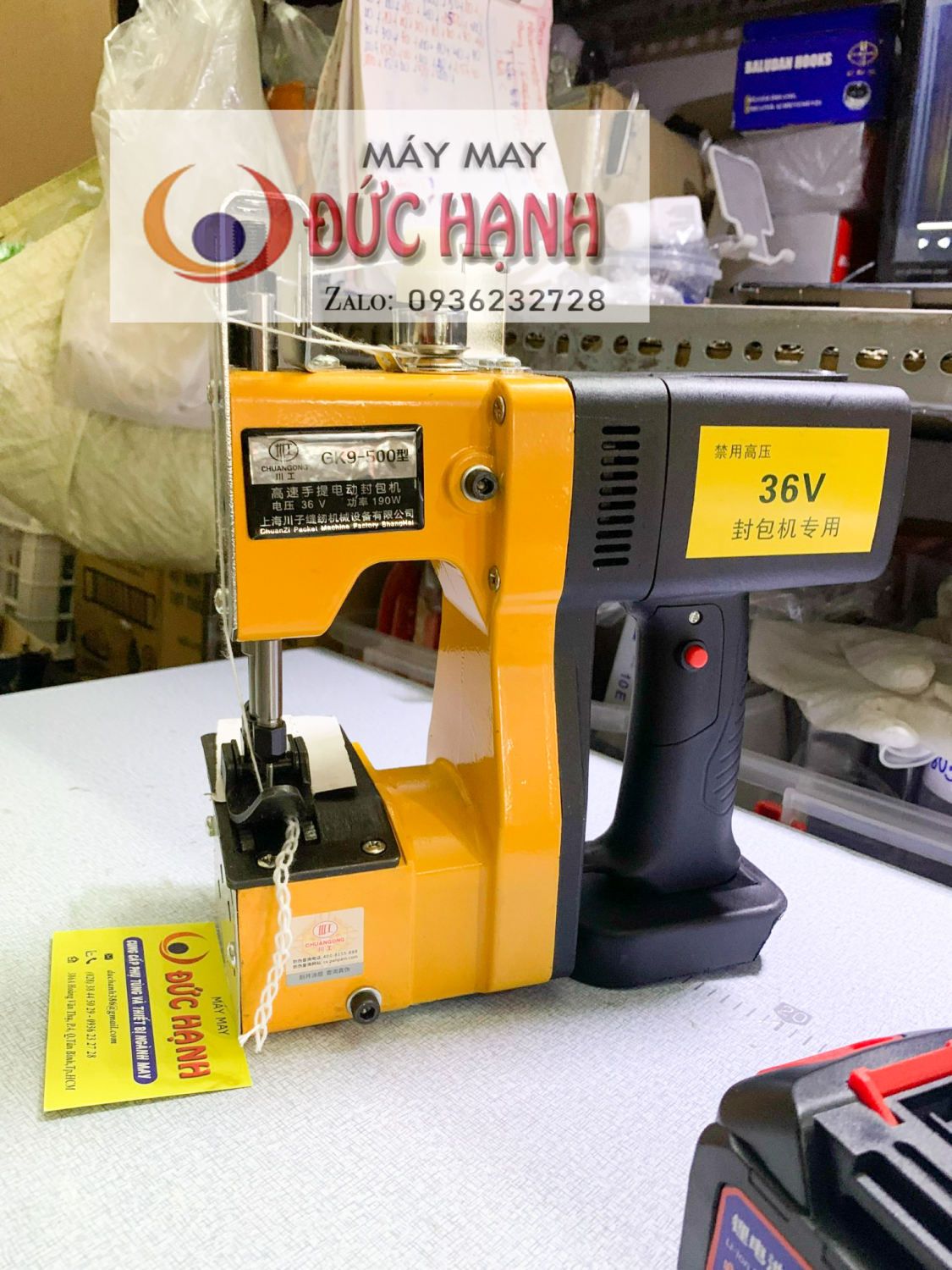 MÁY MAY BAO CẦM TAY CHẠY BẰNG PIN GK9-500