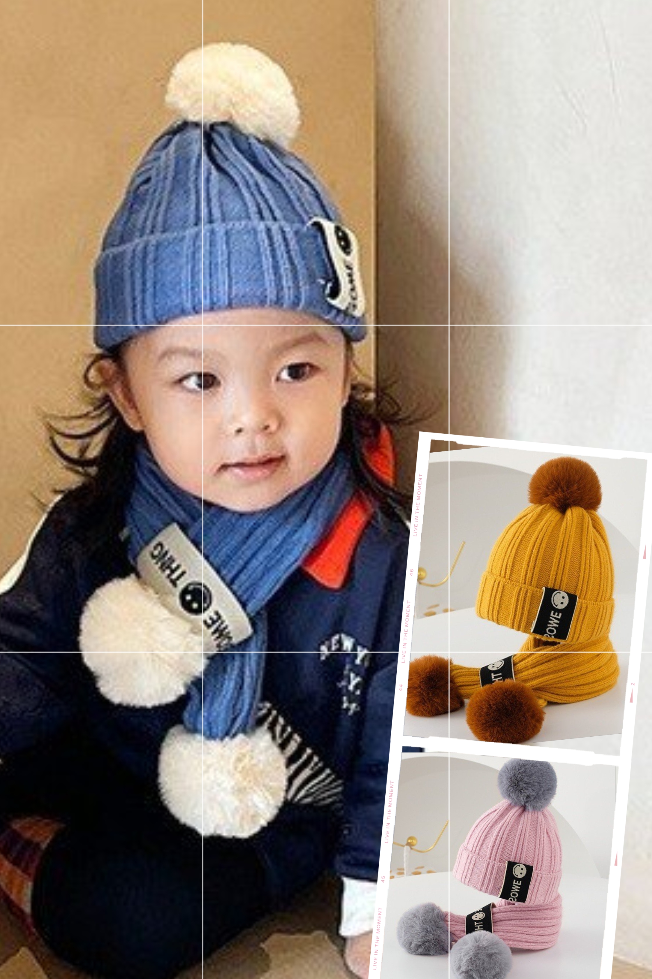 SET MŨ LEN + KHĂN LEN MINKBABY CHO BÉ 1-4 TUỔI ( MẪU 1)