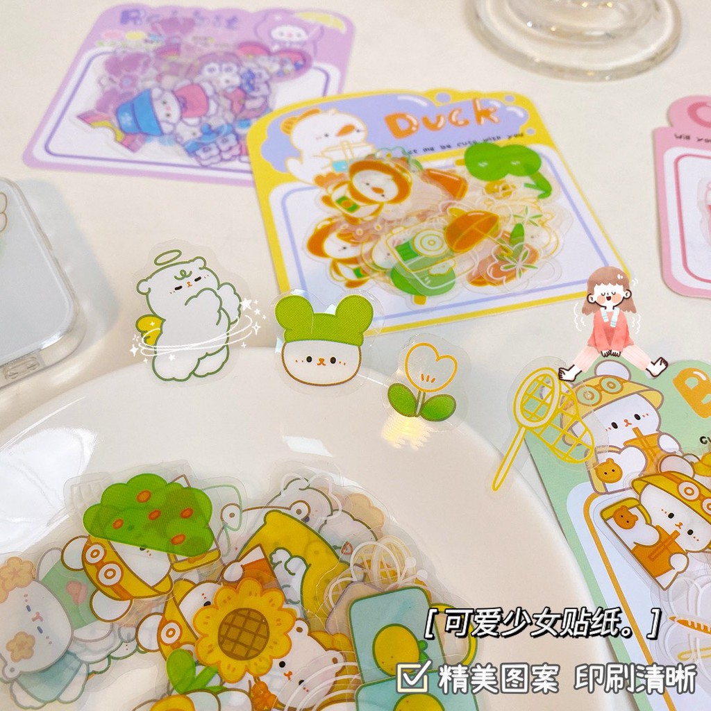 [ATKSHOP] 15 sticker gấu , mèo cute