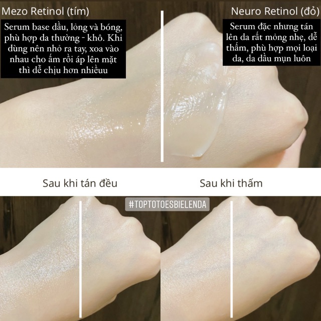 Serum Bielenda Retinol Neuro/ Mezo Skin Clinic trẻ hoá làm da căng bóng mờ thâm sẹo