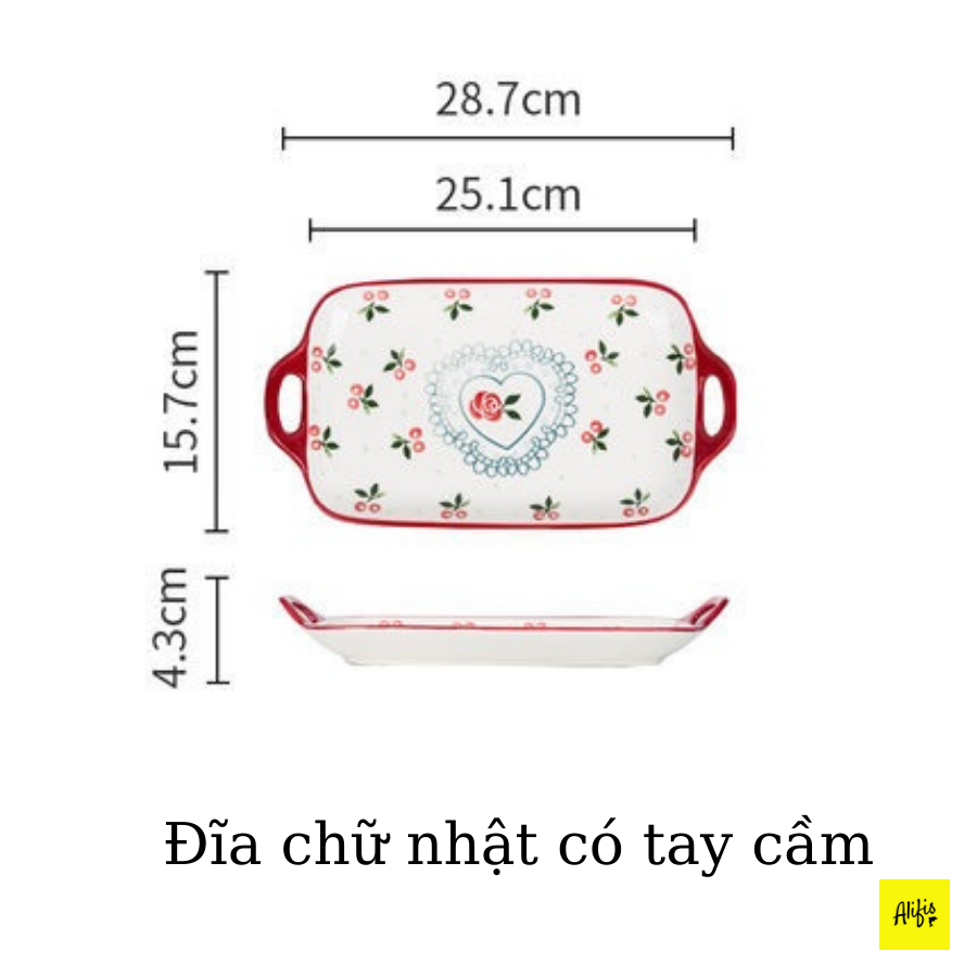 Bát Đĩa Đẹp Phong Cách Hàn Quốc Họa Tiết Cherry