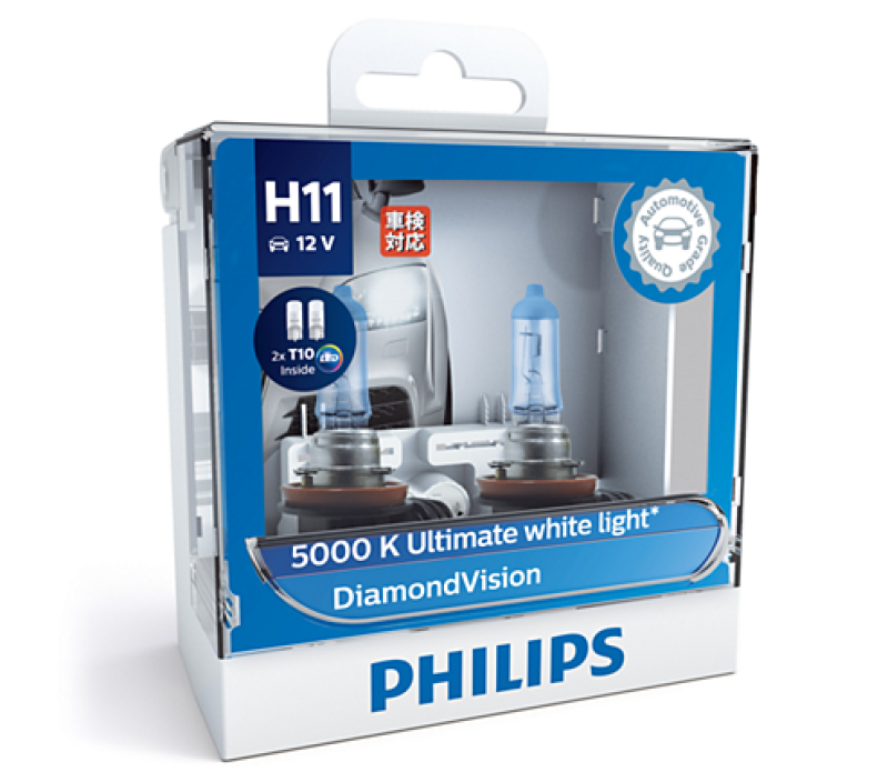 Bóng Đèn Pha Ôtô Philips DiamondVision Halogen Tăng Sáng Chân H1
