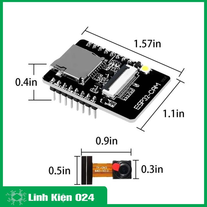 Module ESP32-CAM OV2640 - mạch ESP32 tích hợp camera, wifi, bluetooth 4.2