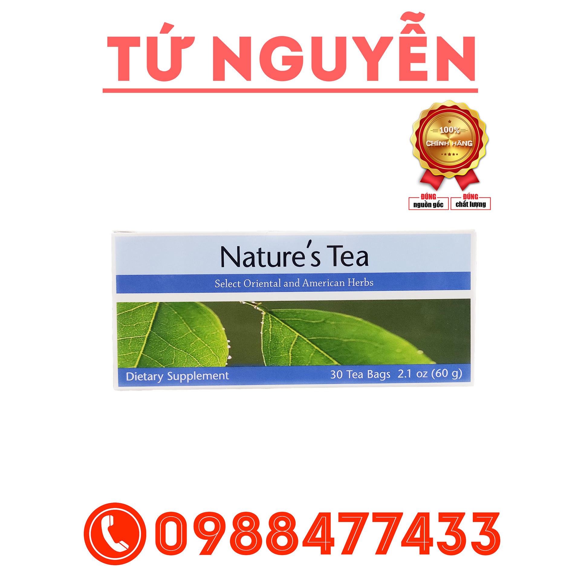 Trà thải độc ruột Nature's Tea (hộp 30 gói)