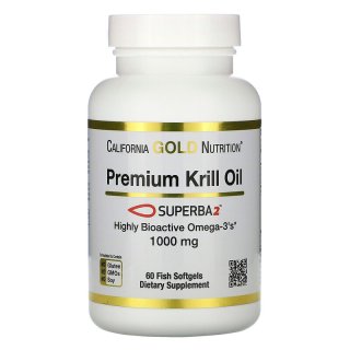 Dầu Nhuyễn Thể (Krill Oil), California Gold Nutrition, SUPERBA2 Premium Krill Oil, 1000 mg, 60 Softgels thumbnail