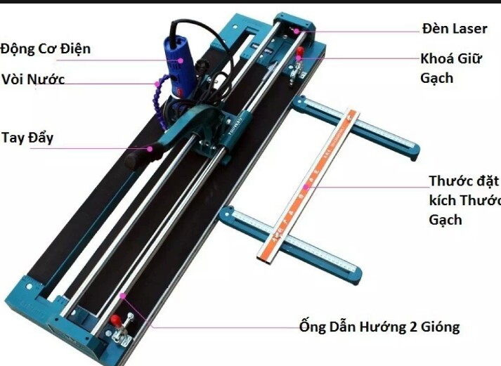 Máy cắt gạch bàn mài mòi TopWay 80p tặng kèm máy mài điện