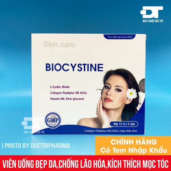 BIOCYSTINE (L-Cystin) - Viên uống đẹp da, hỗ trợ giảm thâm nám, mọc tóc, chống lão hoá. Hộp 30 viên cao cấp
