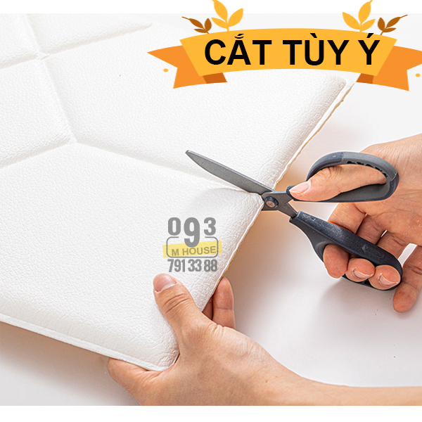 Miếng Xốp Dán Tường 3D Chống Va Chạm, Tấm Dán Tường 3D Nệm Đệm Cho Đầu Giường Trang Trí Phòng Ngủ