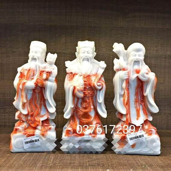 Bộ tượng Phúc Lộc Thọ bằng đá đúc cao cấp