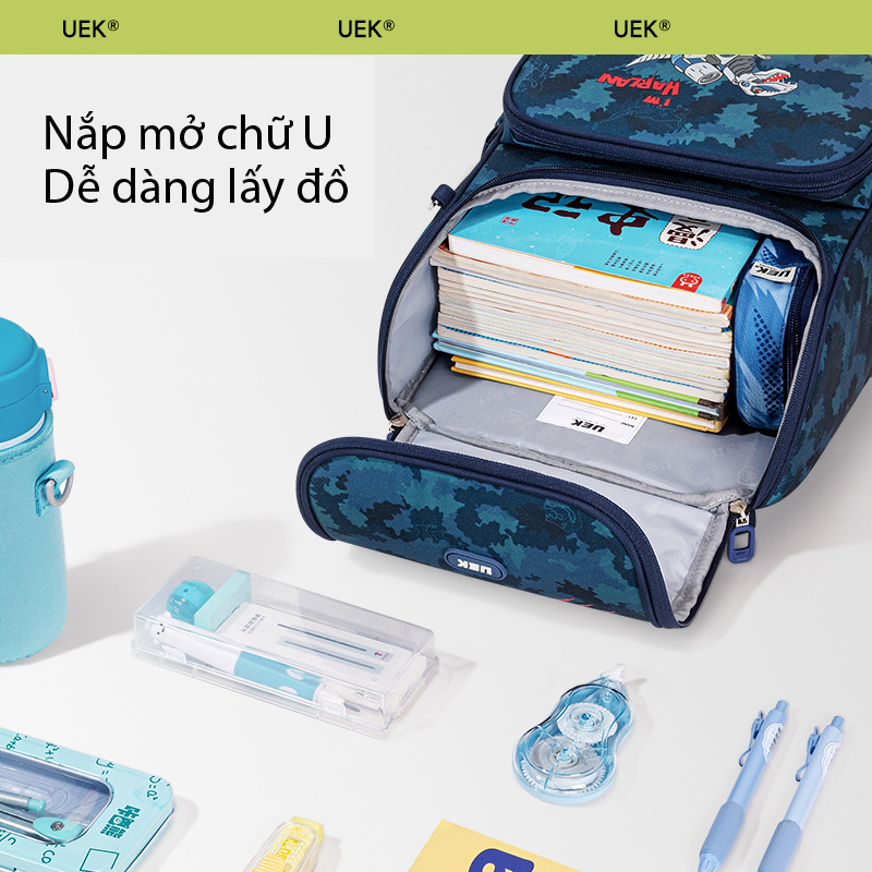 Balo Chống Gù UEK Siêu Nhẹ Chống Thấm Chống Bụi Bẩn Balo Học Sinh Cặp Sách Chống Gù Balo Đi Học Cặp Chống Gù